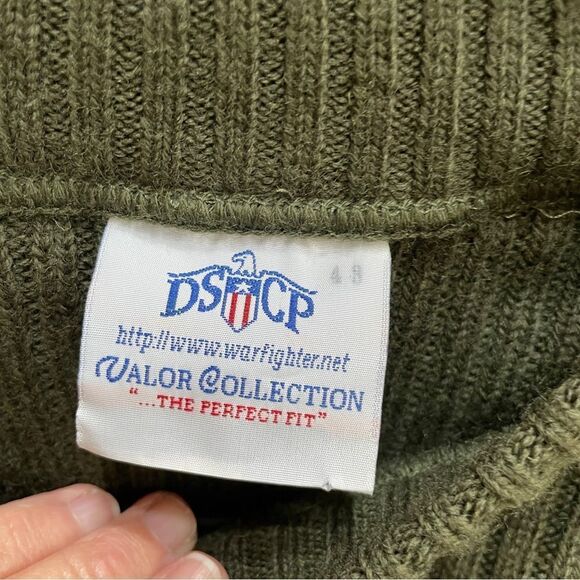NEW WITHOUT TAGS DSCP OLIVE GREEN MILITARY SWEATER IN 100% WOOL - Picture 10 of 10